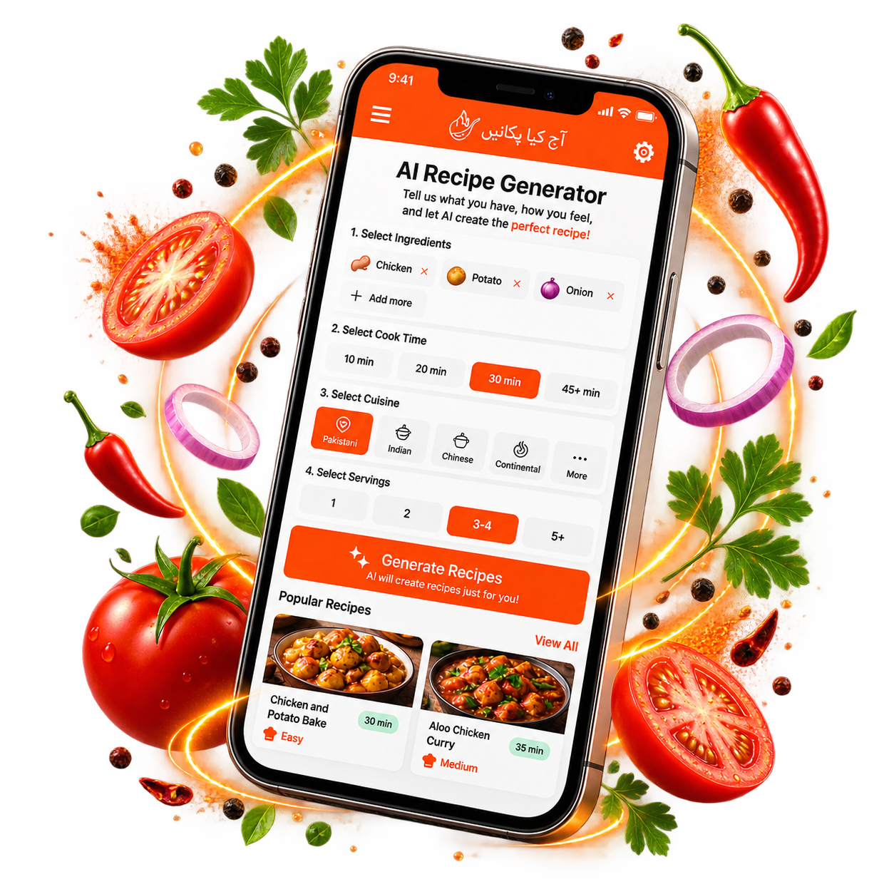 Aaj Kya Pakayein Android app — AI Recipe Generator